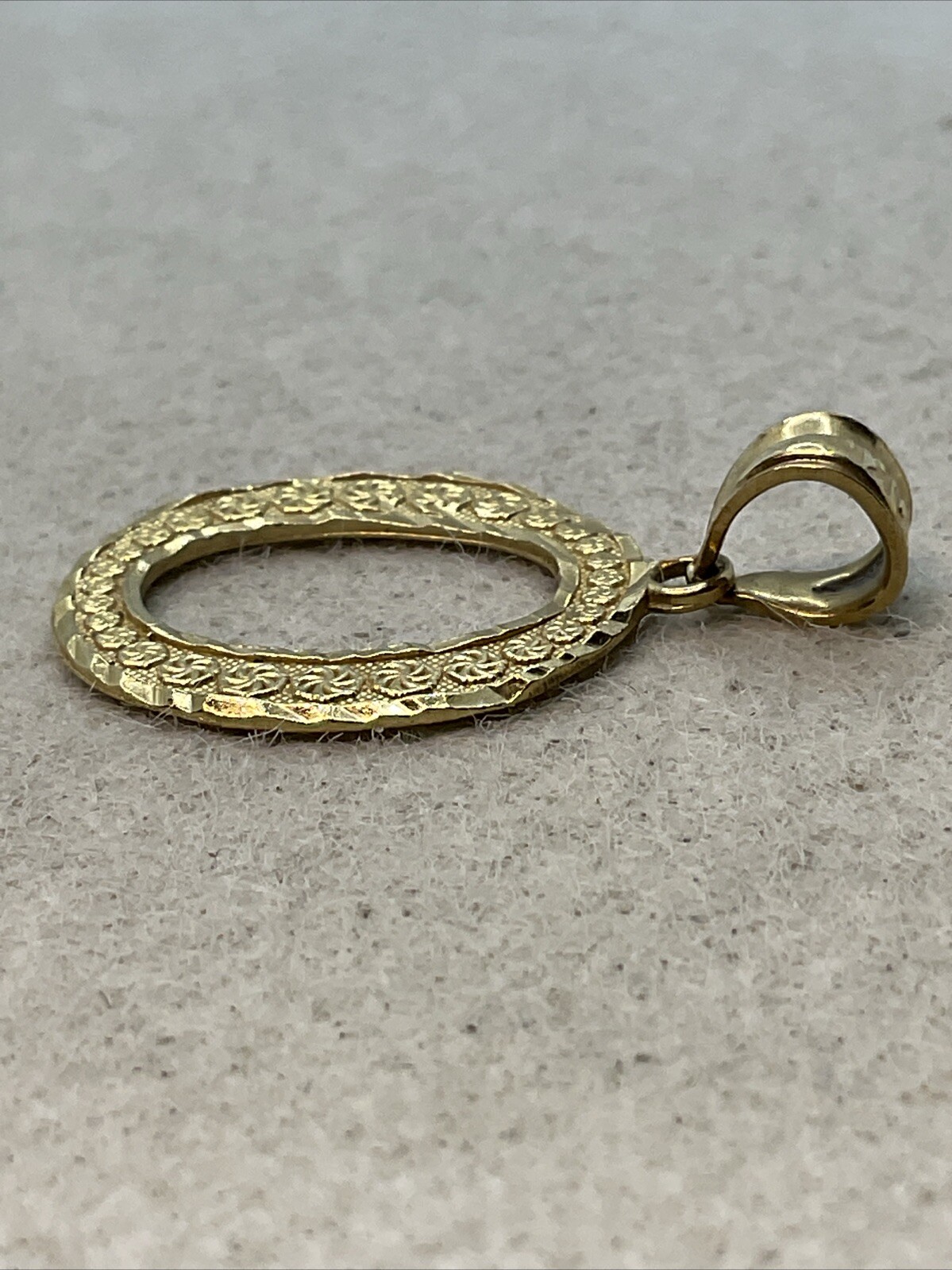 Solid 10K Yellow Gold Diamond Cut INITIAL LETTER … - image 5