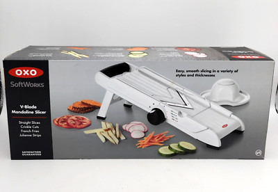 OXO SoftWorks Mandoline Slicer V-Blade Straight Crinkle Julienne NEW OPEN BOX