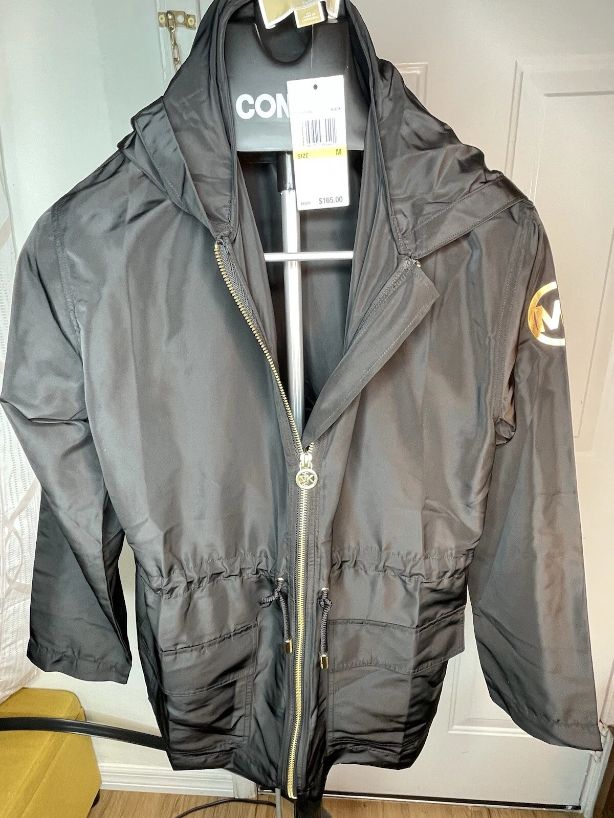 Giacca leggera nera donna Michael Kors taglia M con cappuccio