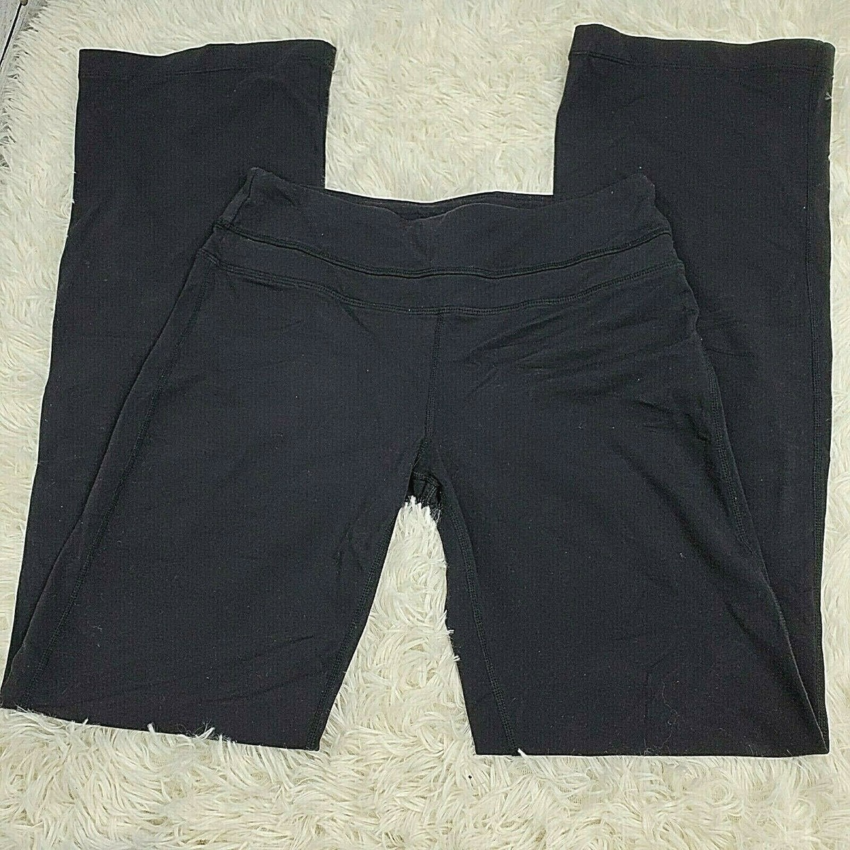 Prana Yoga Leggings Black Boot Cut Wide Leg Pants Flared Size Small EUC  NICE!