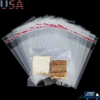 Self Sealing Cookie Bags 3x3 Inch 100pcs Clear Cellophane Treat Packaging New