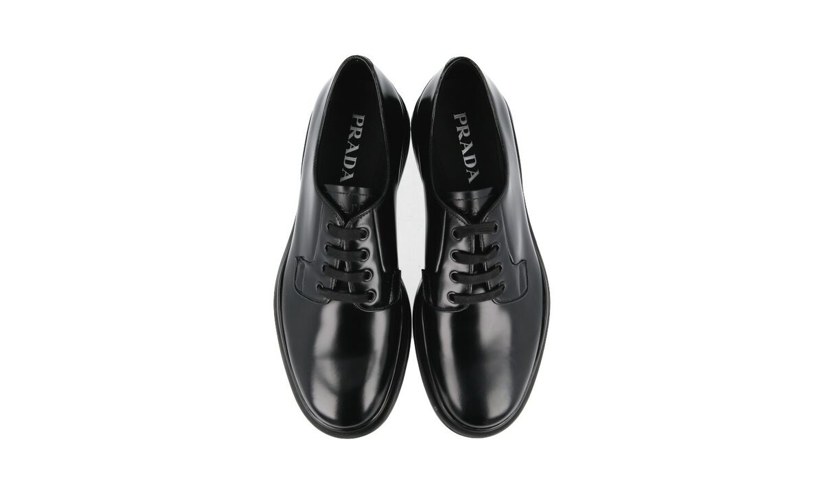AUTH PRADA DERBY BUSINESS SHOES 2EG288 BLACK LEATHER AIR AUTH PRADA DERBY BUSINESS SHOES 2EG288 BLACK LEATHER AIR