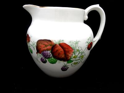Vintage Raspberry Ceramic Pitcher Antique Handpainted Pitcher / Jug Blackberries /Raspberries, Vines ...