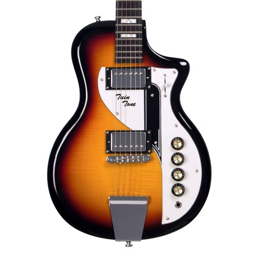 Airline Guitars Twin Tone The Duke Robillard Signature Model Sunburst Flame Top - Picture 2 of 10