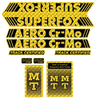 MT Racing - SUPERFOX Aero Cr-Mo YELLOW Gold on PRISM decal set