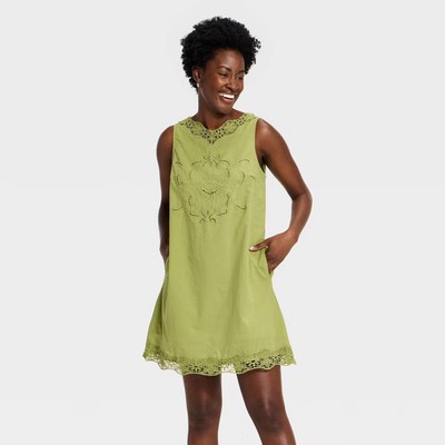 Women Cutwork Mini Shift Dress - Universal