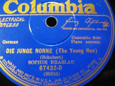 1928 SCHUBERT CENTENNIAL SOPHIE BRASLAU Junge Nonne Forelle Heidenrsslein 67432