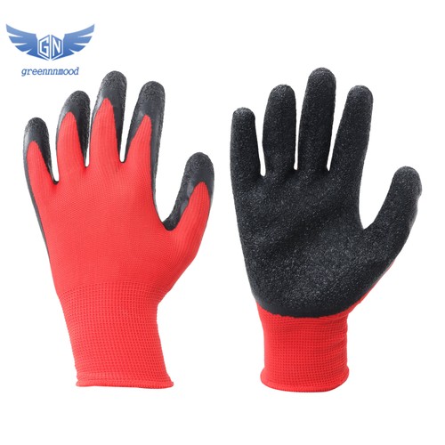 12 Paar Pack Crinkle Latex Gummi handbeschichtet Sicherheit Arbeitshandschuhe (Größe L) - Bild 6 von 12