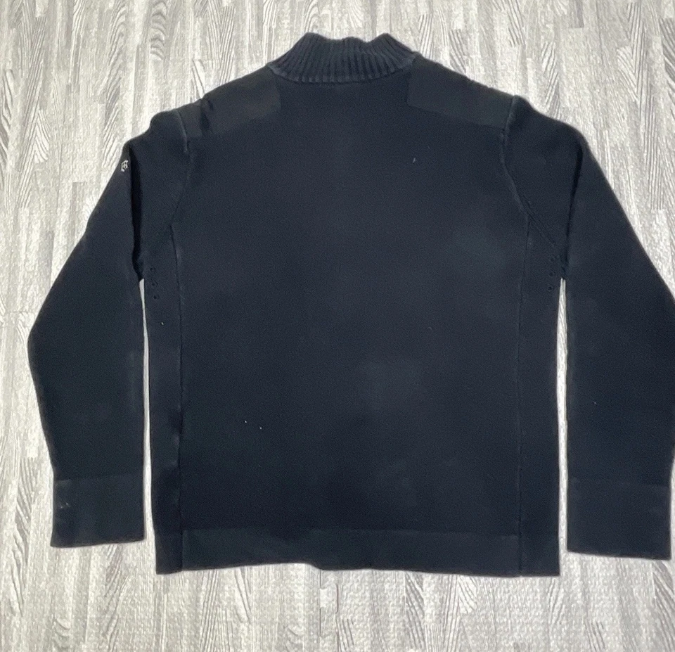 Suéter Victorinox Para Hombre XL Negro Tejido Doble Codo Cremallera Completa Manga Larga Foto 2 de 4