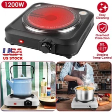 1200W Electric Single Burner Heating Hot Plate Stove Outoor Countertop Hotplate