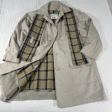 London Fog Limited Edition Trench Coat Womens 14 Vtg Plaid Lined Scarf Corpcore