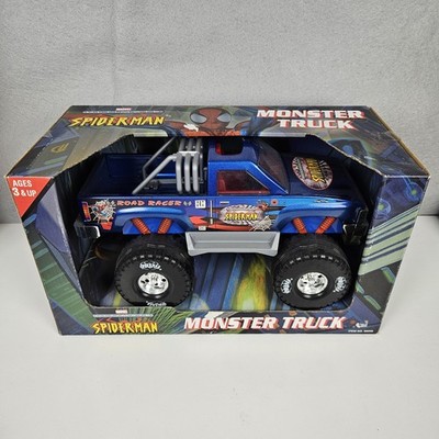 2002 Ultimate Spider Man Road Racer Monster Truck Blue New 06056 Spiderman