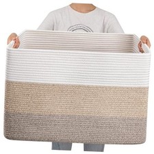 108L Super Large Blanket Basket, 25  x16  x16  108L Rectangle Gradient Brown