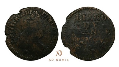 Frankreich Louis XIV Liard de France 1697 M Toulouse Büste Aged Königliche Münze