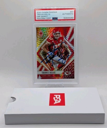 2020 Panini Phoenix Travis Kelce Fire Burst Autograph PSA/DNA #47 POP 1