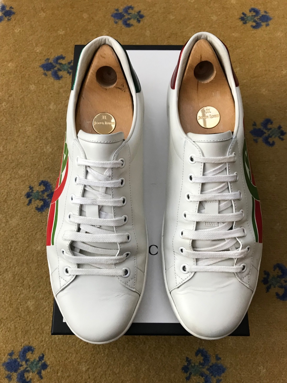 Gucci Trainers Sneaker Shoes Ace Interlocking G Green Red Mens UK 11 US 12 EU 45 thumbnail 6