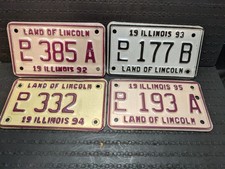 MOTORCYCLE LICENSE PLATE LOT - 4 ILLINOIS MC DEALER PLATES ..1992 1993 1994 1995