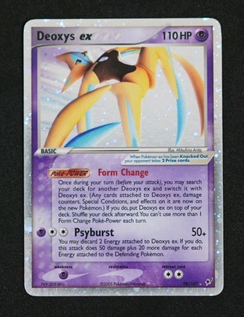 Deoxys ex (Attack Forme) 98/107 Deoxys Holo Rare Pokemon TCG Nintendo LP *Swirl*