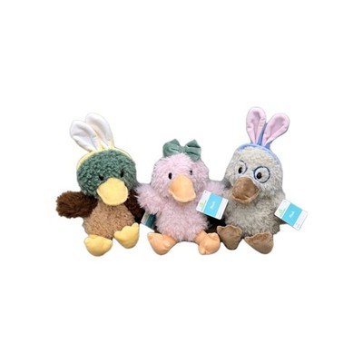 Way To Celebrate 8'' Easter DUCK Plush Set (Mallard/Pink/Glasses) NWT Lot Of 3