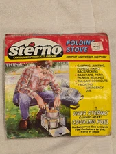 Vintage Sterno Folding Stove Camping Hunting Backpacking Outdoor Cooking - Used?