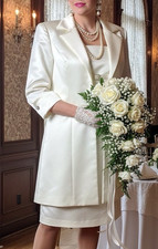 💎ABITO DA SPOSA VINTAGE  CERIMONIA CIVILE NUXIAL TORINO TG.48 MADE IN ITALY