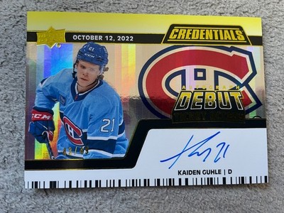 Kaiden Guhle #DTAAH-LG - 2022-23 UD Credentials - Debut Ticket Access Auto /49
