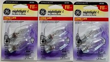 GE 4W Long Life Nightlight 6 Bulbs C7 Clear E12 Candelabra Base Model 90708
