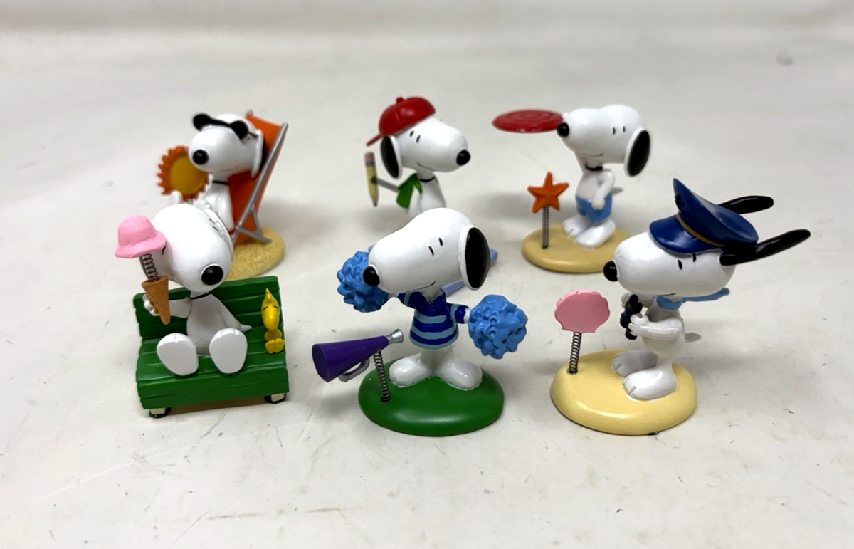 Peanuts Snoopy Danbury Mint Lot of 6 Cheer Beach Summer Mini Peanuts Snoopy Danbury Mint Lot of 6 Cheer Beach Summer Mini