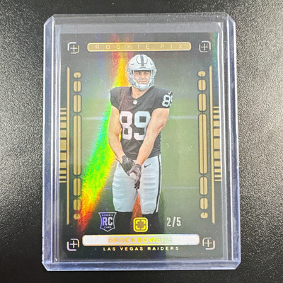 2024 Panini Rookie Pix Brock Bowers Gold RC #2/5 Raiders SSP Rookie Card