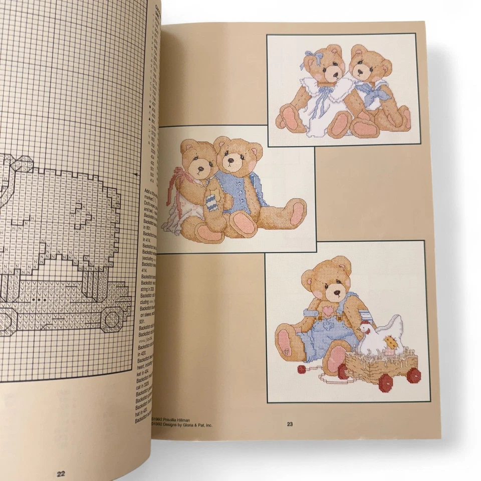 Cherished Teddies for All Occasions PRISCILLA HILLMAN libro de punto de cruz 81 DMC Foto 3 de 4