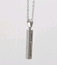 KPOP Suga Bar Pendant Necklace - Silver Tone- Stylish Women Fashion