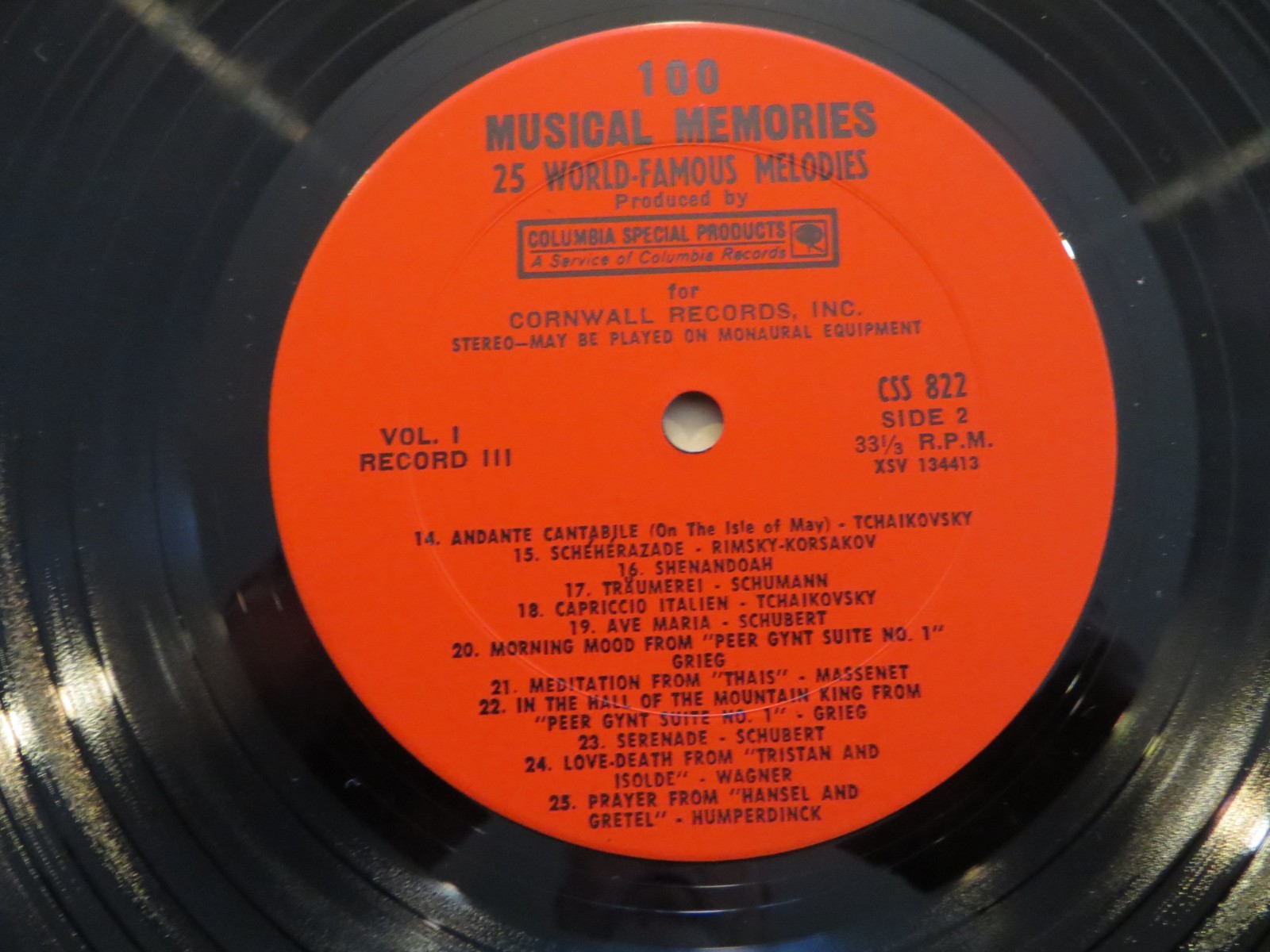 Various – 100 Musical Memories: 25 World Famous Melodies Vol 1 Rec 3 - LP VG+ thumbnail 4