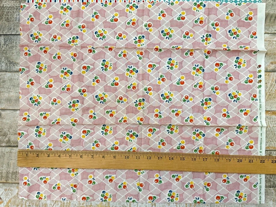 Moda American Jane Fat Quarter Fabric Lot Of 2 Hop Skip Jump Recess Red Pezzy - Image 3 of 4