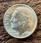 1964-D Roosevelt Dime Silver Uncirculated Uncertified AU US Coin