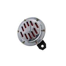 Hupe 6V für Motorrad Chopper Roller Quad ATV chrom mit rotem Kern 100 mm