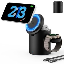 Foldable Magnetic 3 in 1 Wireless Charger Stand For Apple iPhone Watch