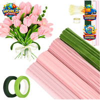 Pfeifenreiniger Set 400+ StüCk Mit Blumendraht Und Geschenkband Rosa