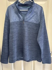 NWT Perry Ellis Men's Blue Half-Zip Pullover Sweatshirt - Size XL