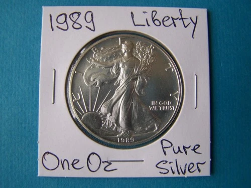 US COINS 1989 YEAR US EAGLE S$1 DOLLAR SILVER COIN 1 OZ FINE SILVER.