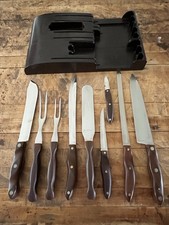 Cutco 9-Piece Knife Set with Wall-Mount Rack, Carving Set, Made in USA, Clean!