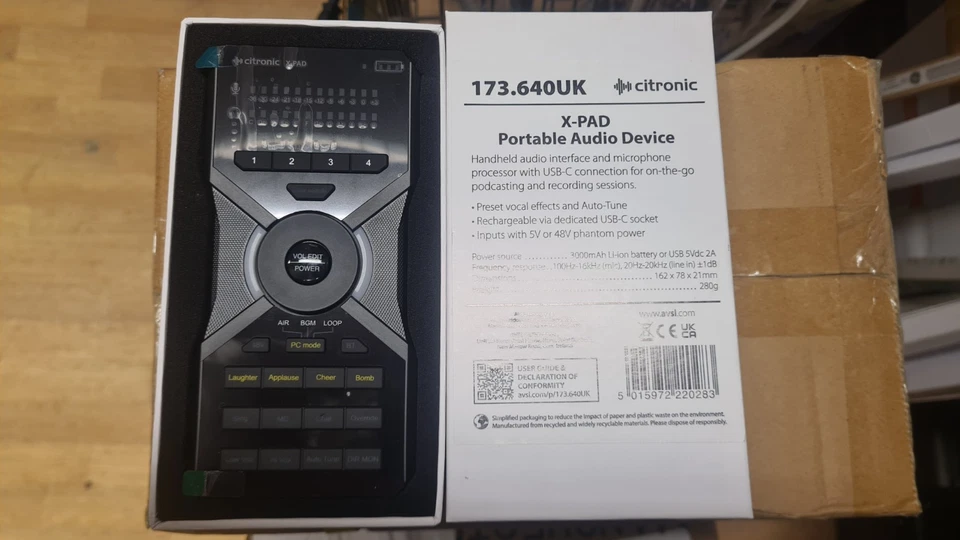 X -Pad Portable Audio Device by Citronic Rechargeable, BT, Auto-Tune Podcast NEW - Image 2 of 4