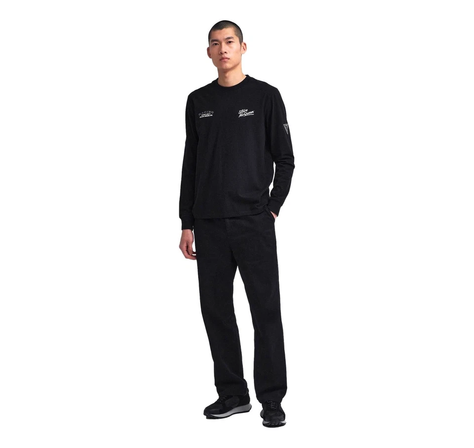 Barbour International T-Shirt Steve McQueen Anniversaire MTS1375BK11 Noir - Photo 2/4