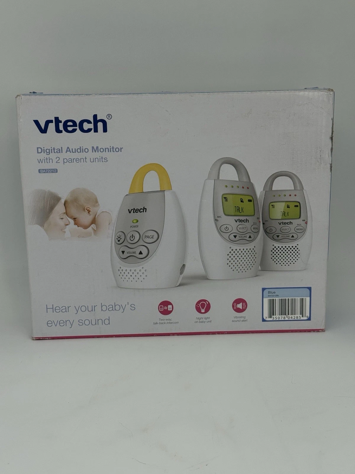 VTech Digital Audio Night Light On Baby Unit Monitor 2 Parent Units BA72212 NEW