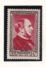 🦬Timbre France N°934 Neuf * -  Baron Haussmann 1952🦬