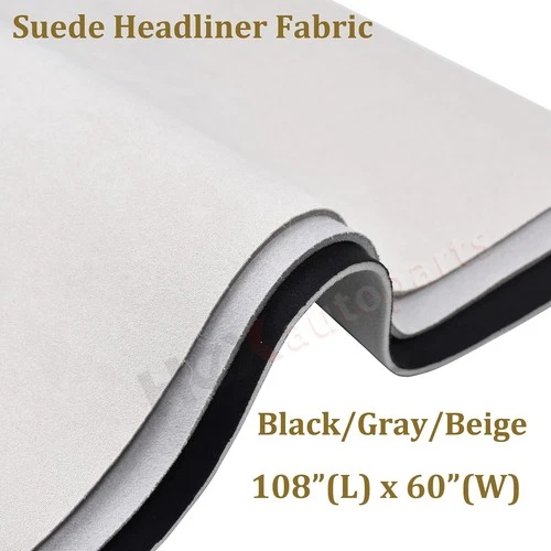 108"x60" Suede Headliner Fabric Foam Backed for Car Roof Liner Upholstery - product listing photo