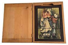VTG Raggedy Ann Andy Wooden Block Puzzle Signed Maude Risher Gard Storage Box
