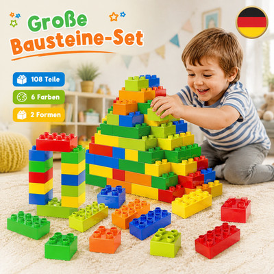 108 Stück Großen bausteine Kompatibel mit bausteine für Kleinkinder DHL DE NEU