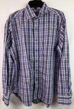 Robert Graham Purple Plaid Long Sleeve Button Up Men's Size Large