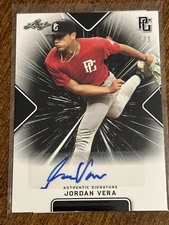 JORDAN VERA 2021 Leaf Perfect Game BLACK BLANK BACK AUTO #1/1 VA TECH OLE MISS