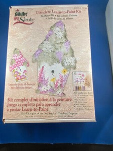 Plaid Folk Art One Stroke Complete Learn-to-Paint Kit Birdhouse Kit #1211